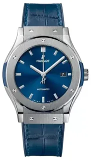 Hublot Classic 542.NX.7170.LR 42mm Stainless steel Blue Sunlu00e9