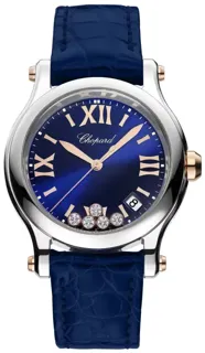 Chopard Happy Sport 278582-6012 36mm 18 carat rose gold$stainless steel Blue