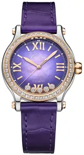 Chopard Happy Sport 278608-6012 33mm Stainless steel and 18k rose gold Purple