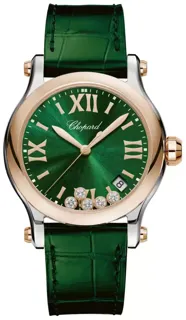 Chopard Happy Sport 278582-6005 36mm 18 Carat Rose Gold$Stainless Steel Silver