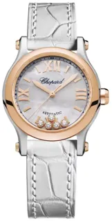 Chopard Happy Sport 278573-6018 Stainless steel and 18k rose gold White