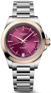 Longines Conquest L3.430.5.98.6 34mm steel$18 carat rose gold Purple