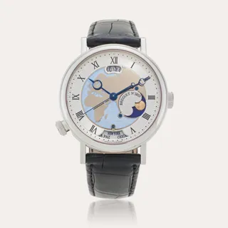 Breguet Classique 5717PT/EU/9ZU 42mm Platinum Blue and Silver