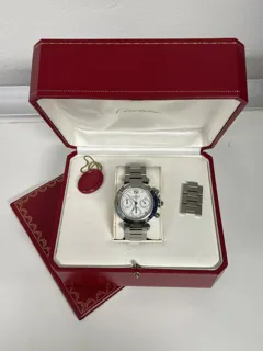 Cartier Pasha C 2412 Stainless steel White