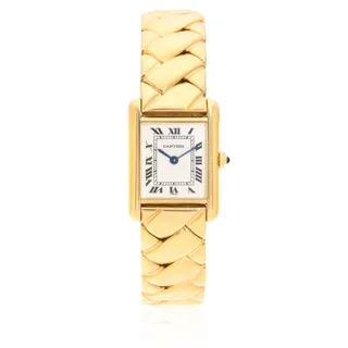 Cartier Tank Louis 20mm 18k yellow gold Cream