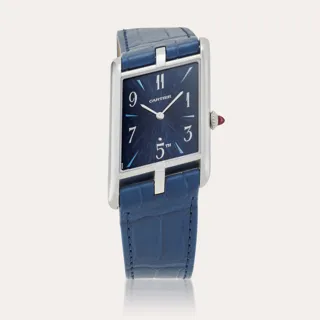 Cartier Tank Asymétrique WGTA0120 47mm Platinum Blue