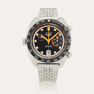 Heuer Autavia 1563 42mm Stainless steel Black