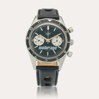 Heuer Autavia 3646 38mm Stainless steel Black