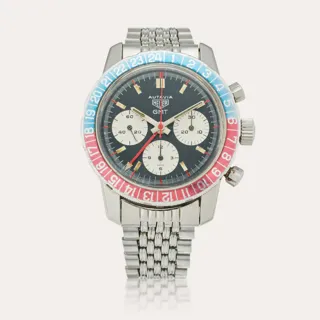 Heuer Autavia GMT 2446C 40mm Stainless steel Black