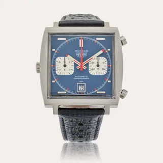 Heuer Monaco 1133 B 40mm Stainless steel Blue