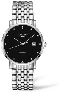 Longines Elegant L4.910.4.57.6 39mm Stainless steel Black