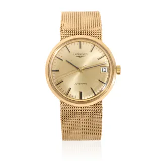 Longines 34mm 9K Yellow Gold Champagne