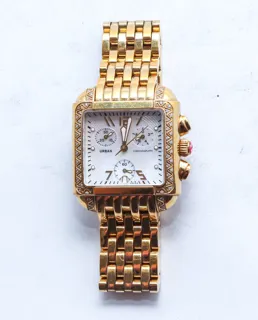 Michele Urban Stainless steel and 18k yellow gold White