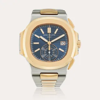 Patek Philippe Nautilus 5980/AR-001 40.5mm Stainless steel and 18k rose gold Blue