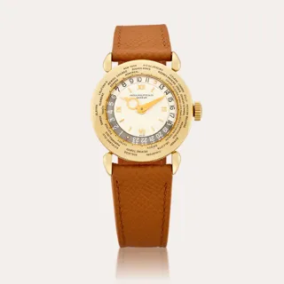 Patek Philippe World Time 1415 31mm 18k yellow gold Silver