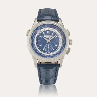 Patek Philippe World Time Chronograph 5930G-001 White gold Blue