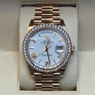 Rolex Day-Date 228345RBR-0012 40mm Rose gold White