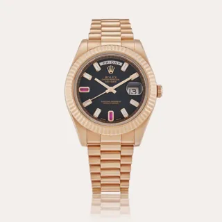 Rolex Day-Date II 218235 18k rose gold Black