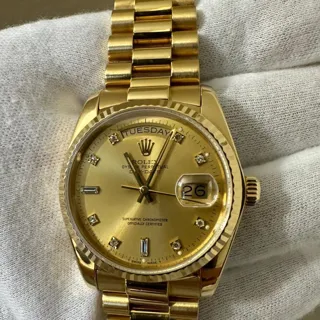 Rolex Day-Date 36 18038 36mm Yellow gold Champagne