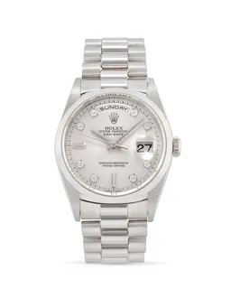 Rolex Day-Date 36 18206 Platinum Silver