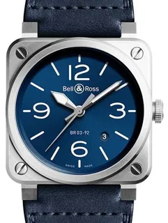 Bell & Ross Instruments BR0392-BLU-ST/SCA Stainless steel Blue