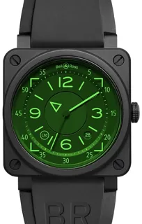 Bell & Ross Instruments BR0392-HUD-CE/SRB Black ceramic Green