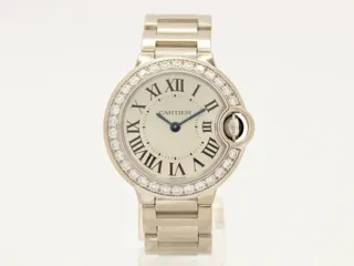 Cartier Ballon Bleu 3008 White gold and Diamond Silver