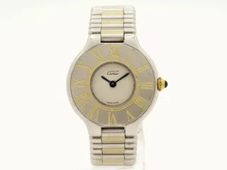 Cartier Must De Cartier 21 1340 28mm Yellow gold and Stainless steel White