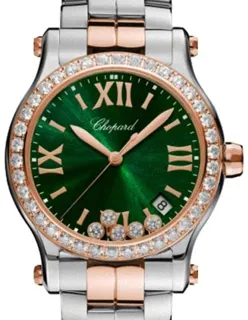 Chopard Happy Sport 278582-6008 Red gold$Stainless Steel Green