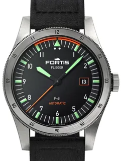 Fortis Flieger F4220009 Stainless steel Black