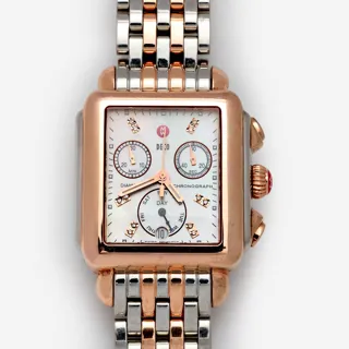 Michele Deco 33mm Stainless steel and Rose gold-plated