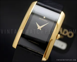 Movado La Nouvelle Stainless steel and Gold-plated Black