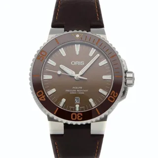 Oris Aquis 01 733 7730 4152-07 5 24 12EB Stainless steel Brown