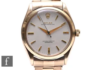 Rolex Oyster Perpetual 9K Yellow Gold Champagne