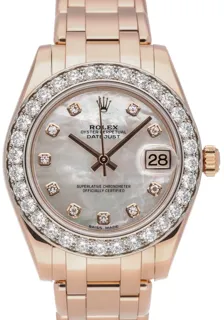 Rolex Pearlmaster 81285 34mm Rose gold MOP Diamond