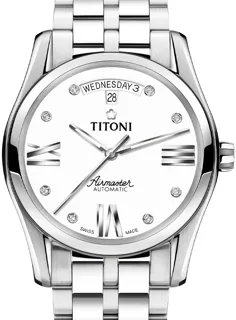 Titoni Airmaster 93808 S-616 Stainless steel White