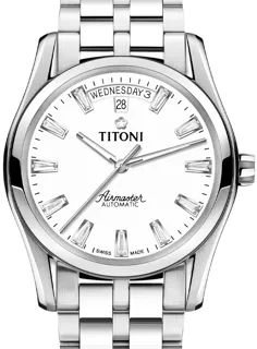 Titoni Airmaster 93808 S-617 Stainless steel White