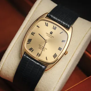 Universal Genève Gilt Shadow Automatic Ultra-Slim 566105 Stainless steel and Gold-plated Gold Sunburst