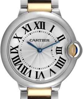 Cartier Ballon Bleu W69008Z3 36.5mm Yellow gold and Stainless steel Silver