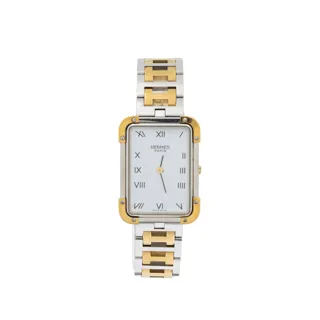 Hermès Croisière 31mm Stainless steel and Gold-plated White