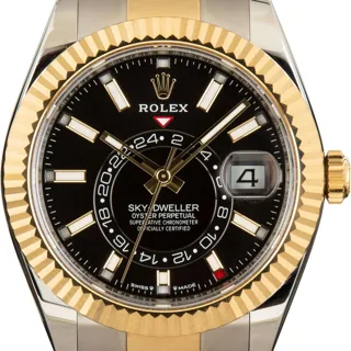 Rolex Sky-Dweller 336933 42mm Oystersteel$18k yellow gold Black