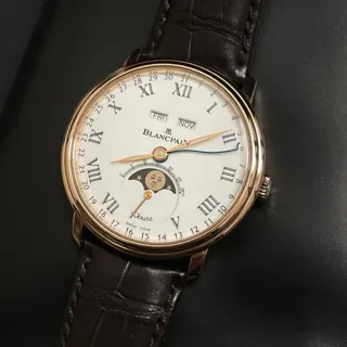 Blancpain Villeret 6639-3631-55B 42mm Red gold White