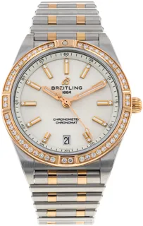 Breitling Chronomat U10380 36mm Rose gold and Stainless steel White