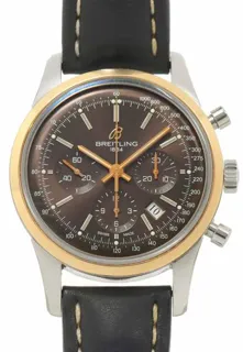 Breitling Transocean UB0152 43mm Yellow gold and Stainless steel Brown