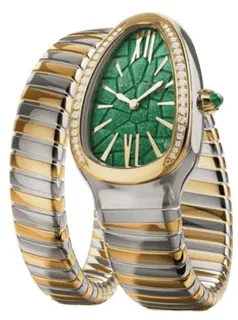 Bulgari Serpenti 104002 35mm Yellow gold and Stainless steel Green