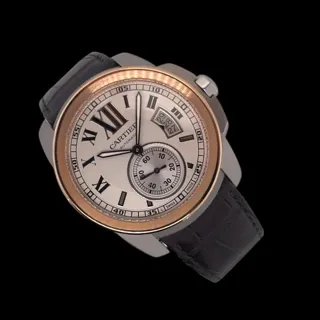 Cartier Calibre de Cartier W7100039 42mm Rose gold and Stainless steel Silver