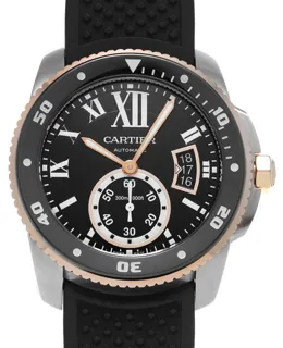 Cartier Calibre de Cartier W7100055 42mm Rose gold and Stainless steel Black