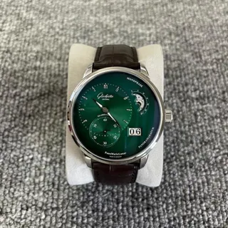 Glashütte PanoMaticLunar 1-90-02-13-32-62 40mm Stainless steel Green