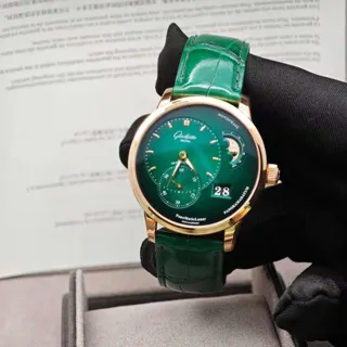 Glashütte PanoMaticLunar 1-90-02-23-35-30 40mm Green