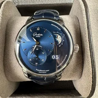 Glashütte PanoMaticLunar 1-90-02-46-32-61 40mm Stainless steel Blue